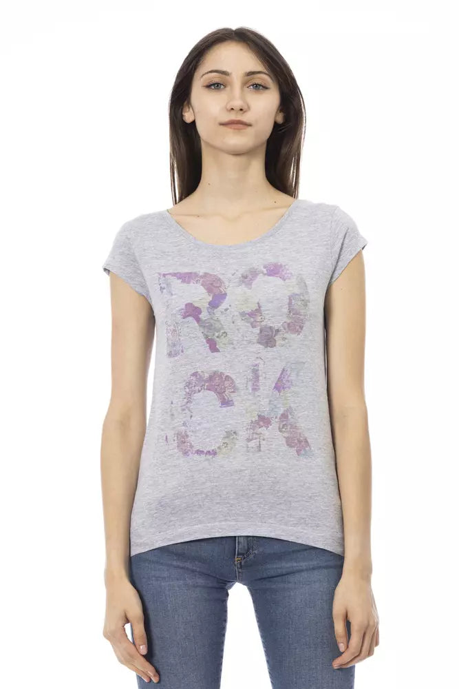 Trussardi Action Gray Cotton Women T-Shirt Trussardi Action