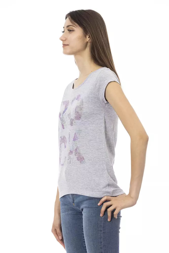 Trussardi Action Gray Cotton Women T-Shirt Trussardi Action