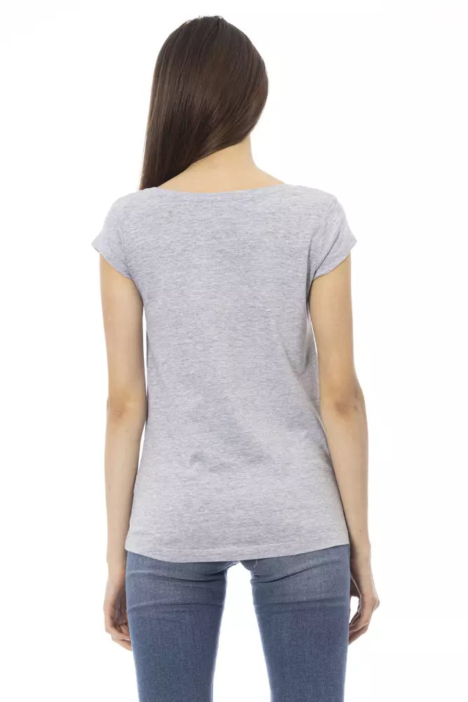 Trussardi Action Gray Cotton Women T-Shirt Trussardi Action