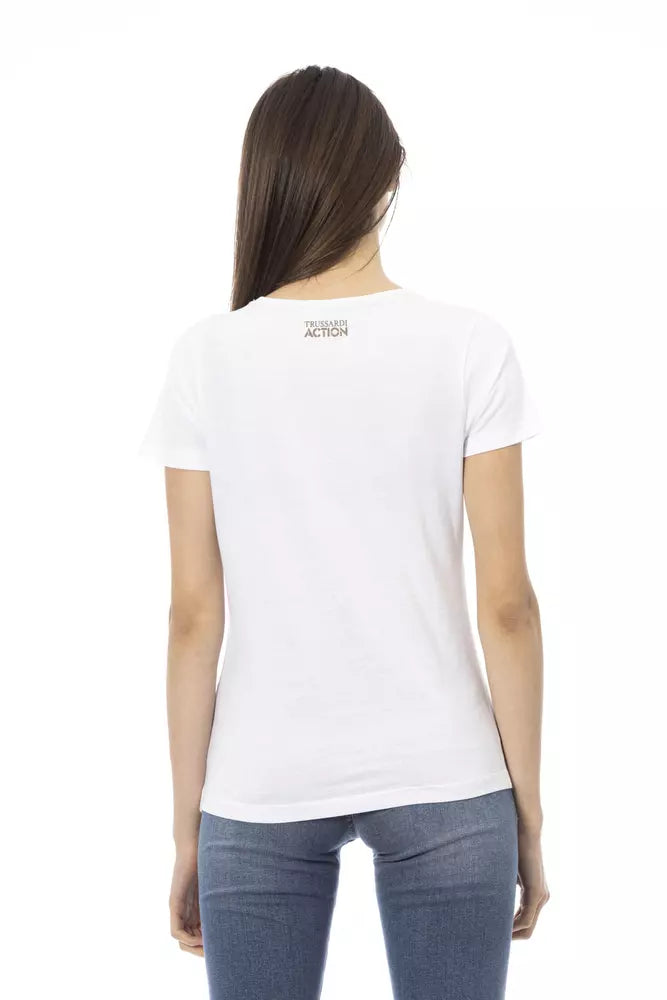 Trussardi Action White Cotton Women T-Shirt Trussardi Action