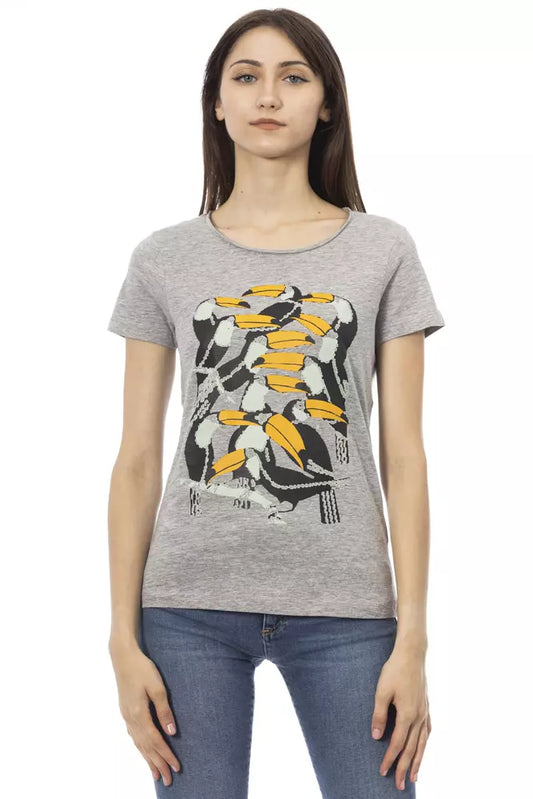 Trussardi Action Gray Cotton Women T-Shirt Trussardi Action