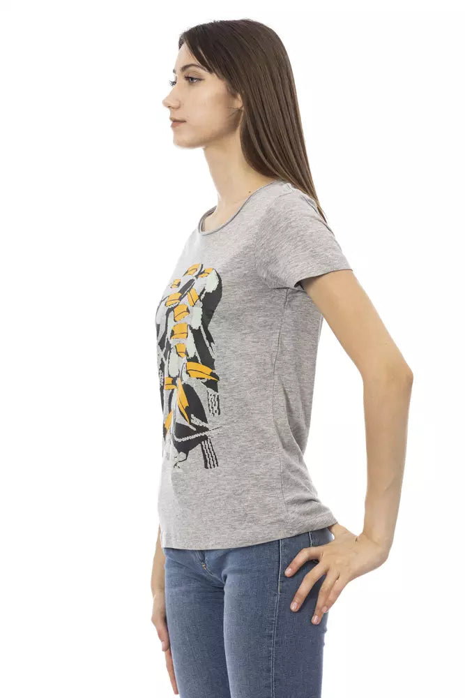 Trussardi Action Gray Cotton Women T-Shirt Trussardi Action