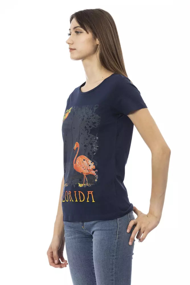 Trussardi Action Blue Cotton Women T-Shirt Trussardi Action