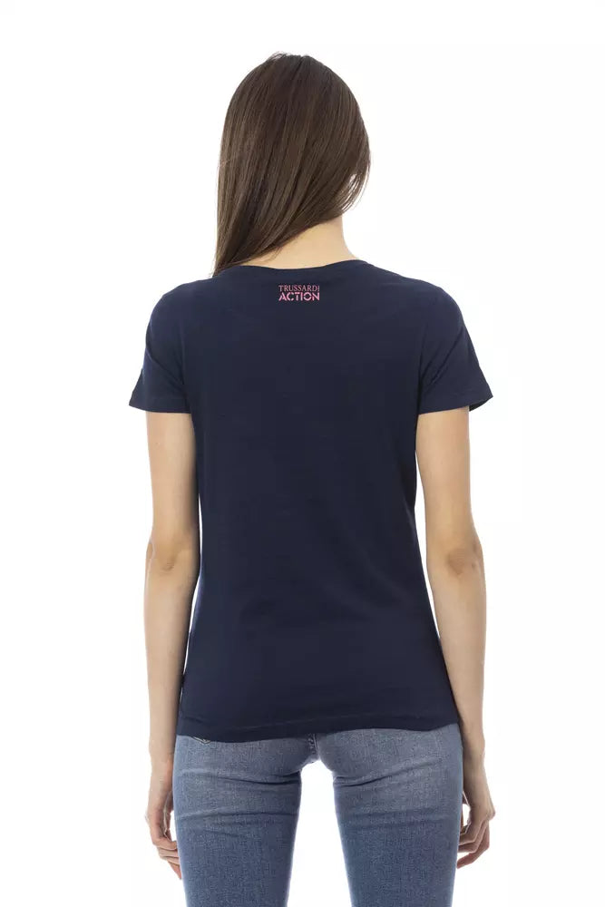 Trussardi Action Blue Cotton Women T-Shirt Trussardi Action