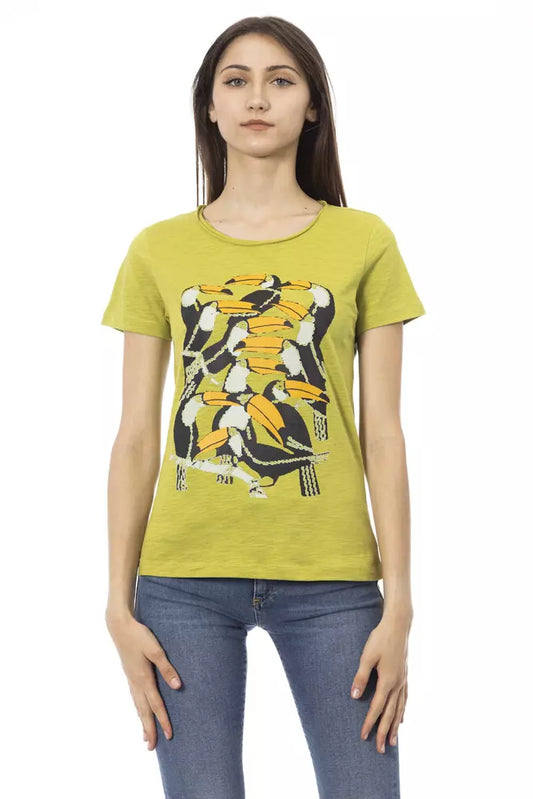 Trussardi Action Green Cotton Women T-Shirt Trussardi Action