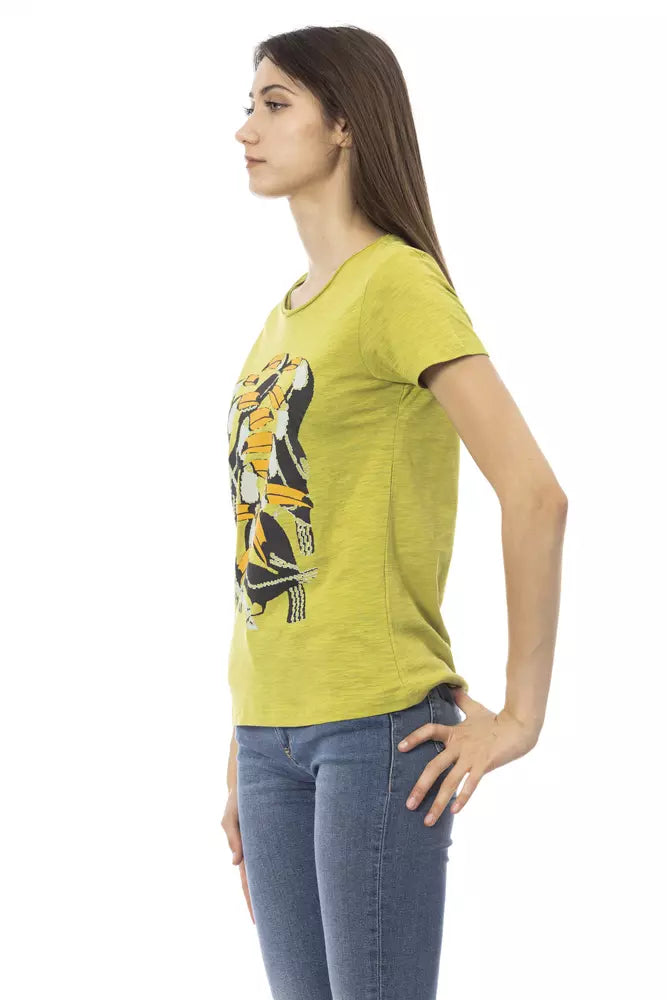 Trussardi Action Green Cotton Women T-Shirt Trussardi Action