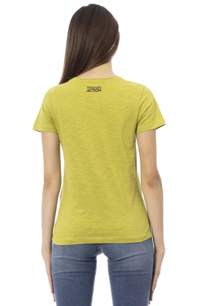 Trussardi Action Green Cotton Women T-Shirt Trussardi Action