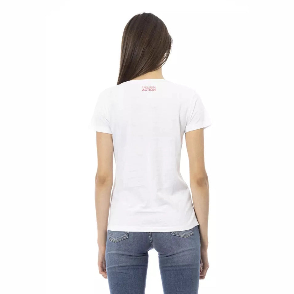 Trussardi Action White Cotton Women T-Shirt