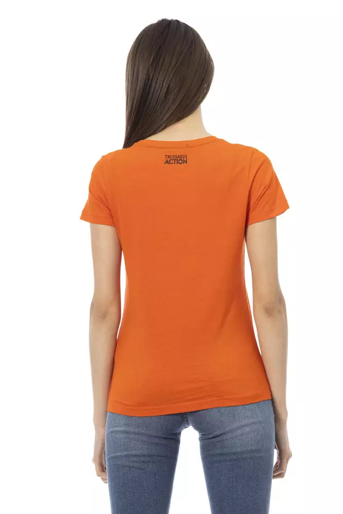 Trussardi Action Orange Cotton Women T-Shirt Trussardi Action
