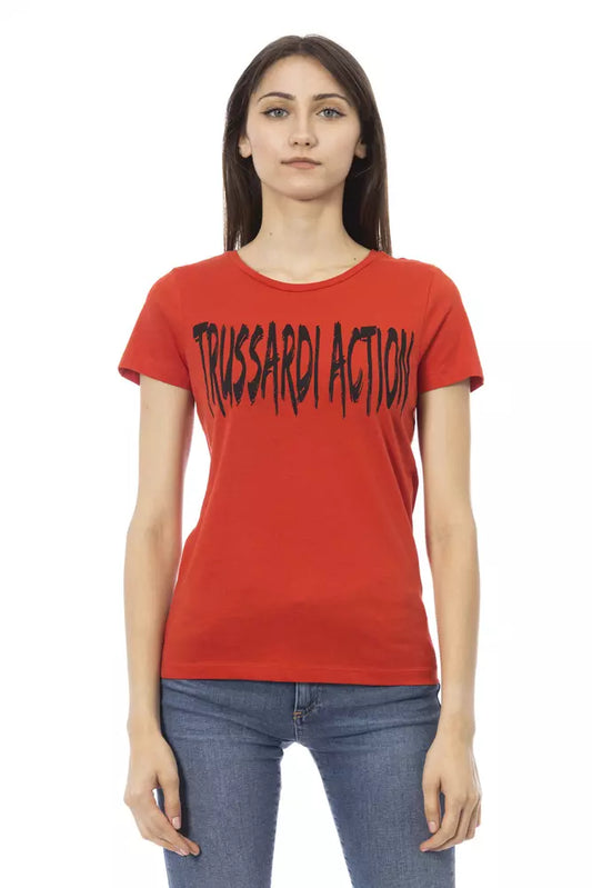 Trussardi Action Red Cotton Women T-Shirt Trussardi Action