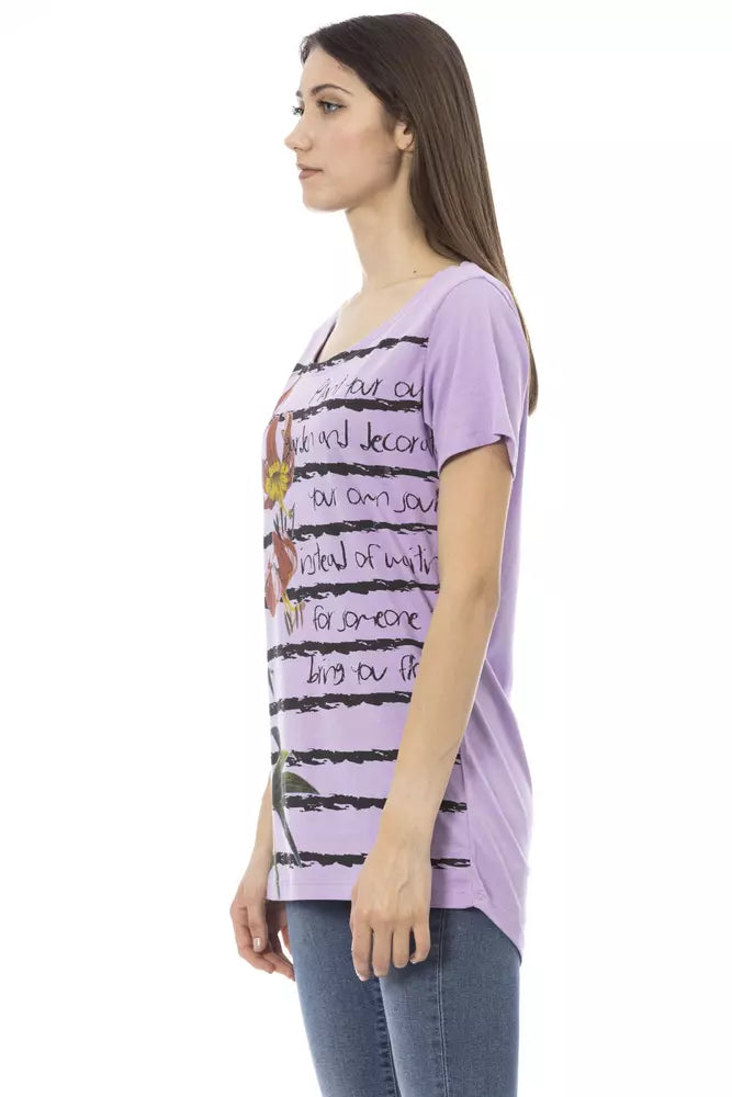 Trussardi Action Purple Cotton Women T-Shirt Trussardi Action