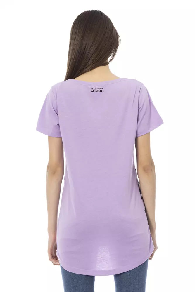 Trussardi Action Purple Cotton Women T-Shirt Trussardi Action