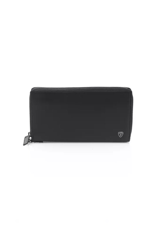Automobili Lamborghini Black Calfskin Men Wallet Automobili Lamborghini