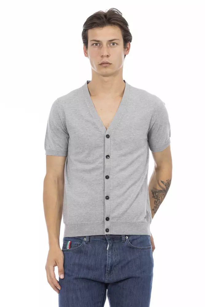 Baldinini Trend Gray Cotton Men's Sweater Baldinini Trend