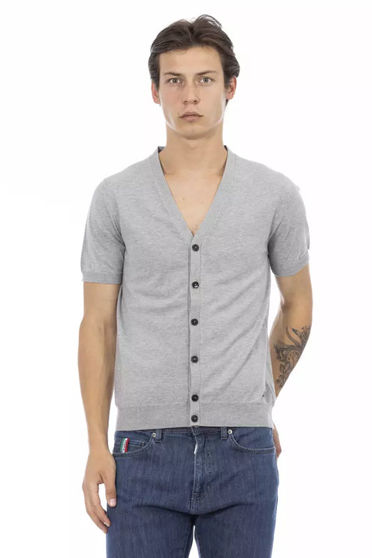 Baldinini Trend Gray Cotton Men's Sweater Baldinini Trend