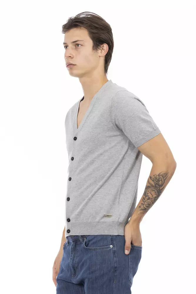 Baldinini Trend Gray Cotton Men's Sweater Baldinini Trend