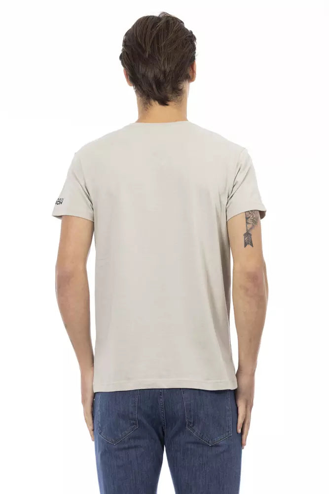 Trussardi Action Beige Cotton Men T-Shirt Trussardi Action