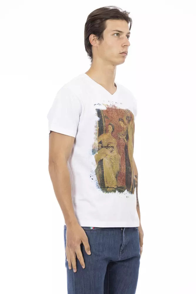 Trussardi Action White Cotton Men T-Shirt Trussardi Action