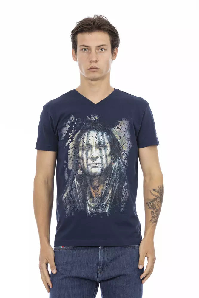 Trussardi Action Blue Cotton Men's T-Shirt Trussardi Action