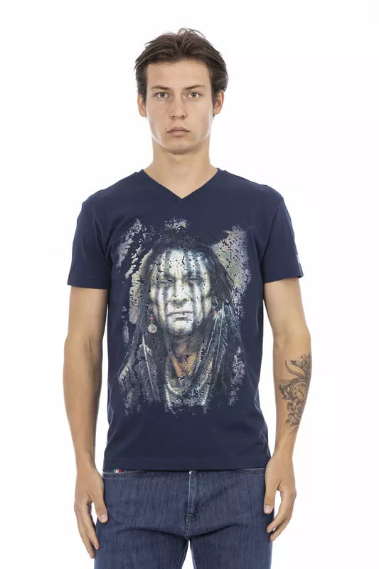 Trussardi Action Blue Cotton Men's T-Shirt Trussardi Action