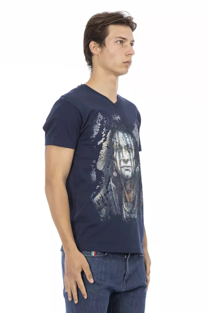 Trussardi Action Blue Cotton Men's T-Shirt Trussardi Action