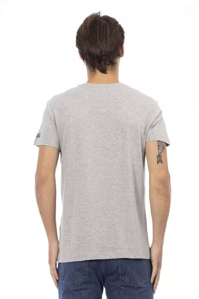 Trussardi Action Gray Cotton Men T-Shirt Trussardi Action