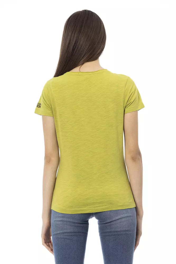 Trussardi Action Green Cotton Women T-Shirt Trussardi Action