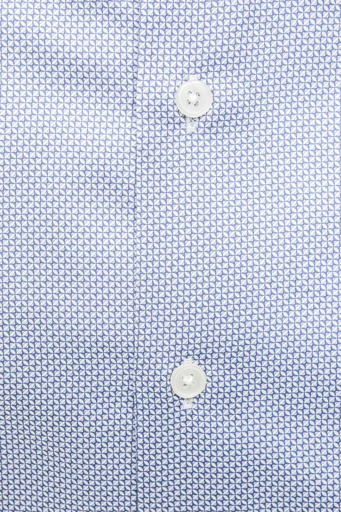 Robert Friedman Light Blue Cotton Men Shirt Robert Friedman
