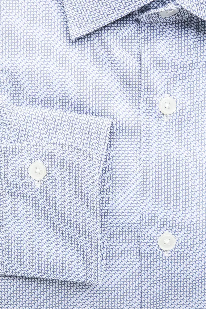 Robert Friedman Light Blue Cotton Men Shirt Robert Friedman