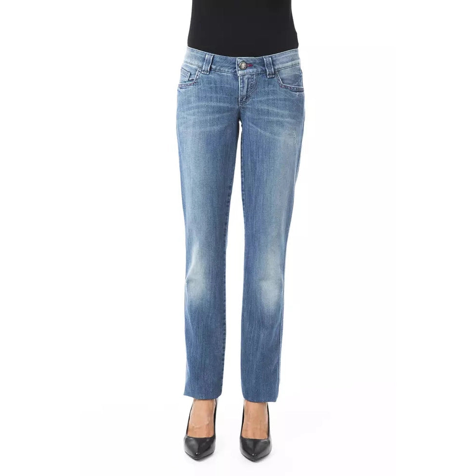 BYBLOS Blue Cotton Women's Regular Fit Jean