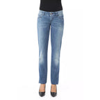 BYBLOS Blue Cotton Women's Regular Fit Jean