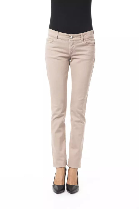 BYBLOS Beige Cotton Women Pants BYBLOS