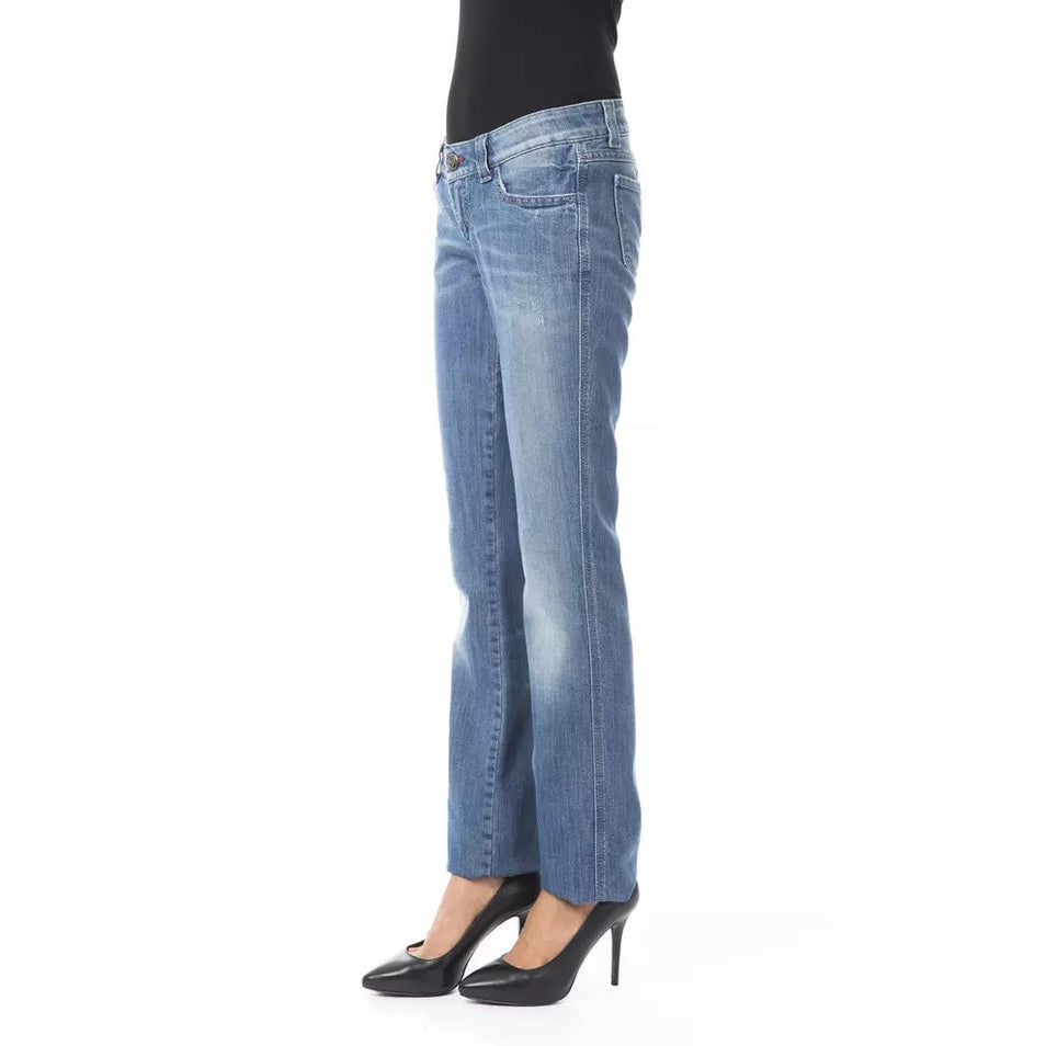 BYBLOS Blue Cotton Women's Regular Fit Jean