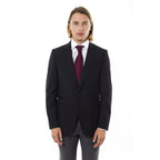 Uominitaliani Black Wool Men's Blazer Uominitaliani