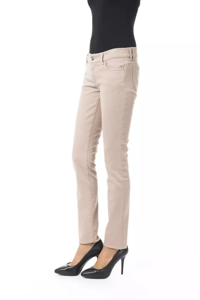 BYBLOS Beige Cotton Women Pants BYBLOS