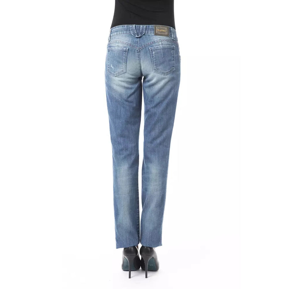 BYBLOS Blue Cotton Women's Regular Fit Jean