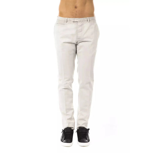 Uominitaliani Gray Cotton Men Pant Uominitaliani