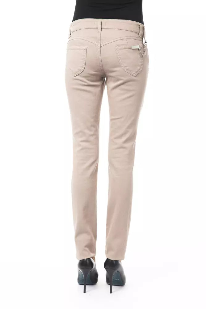 BYBLOS Beige Cotton Women Pants BYBLOS