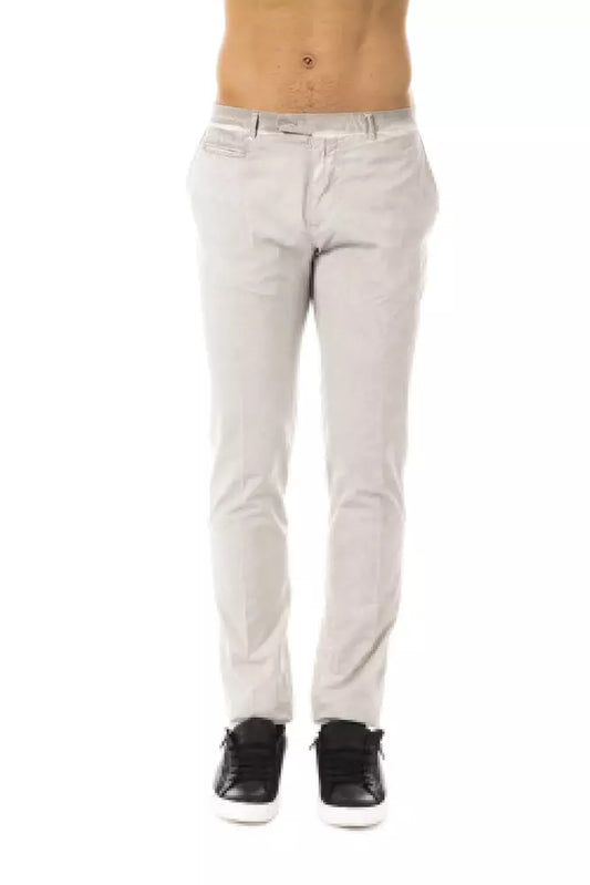 Uominitaliani Gray Cotton Mens Pant Uominitaliani