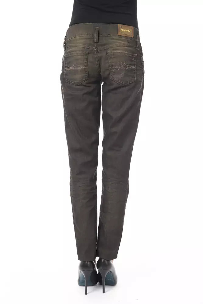 BYBLOS Black Cotton Women's Regular Jeans