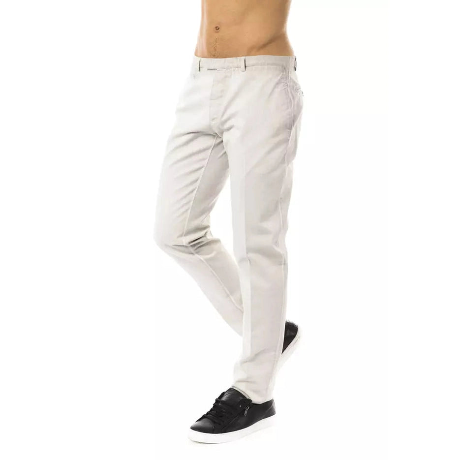 Uominitaliani Gray Cotton Men Pant Uominitaliani