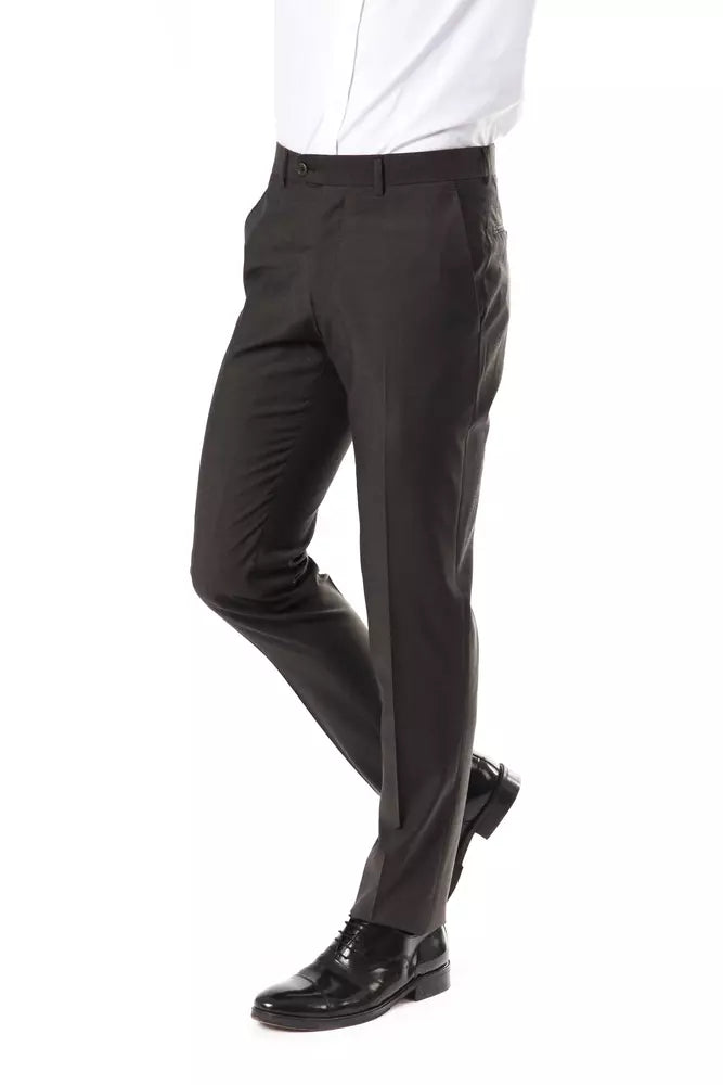 Uominitaliani Gray Wool Men's Pant Uominitaliani