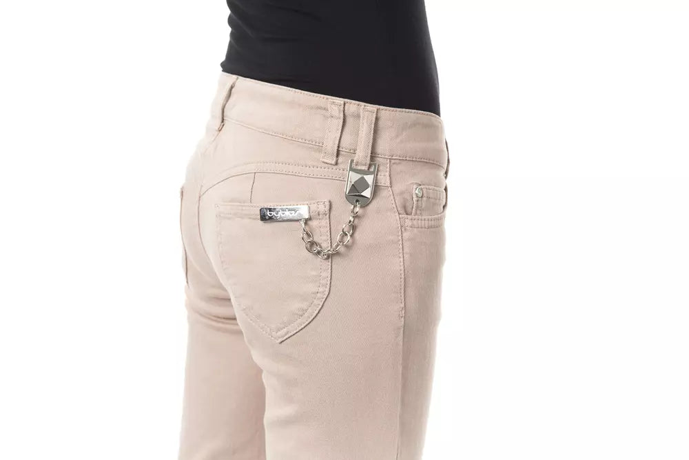 BYBLOS Beige Cotton Women Pants BYBLOS