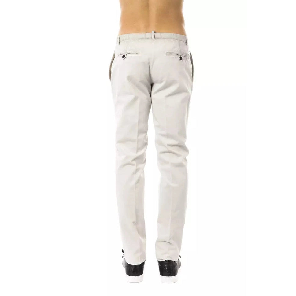 Uominitaliani Gray Cotton Men Pant Uominitaliani