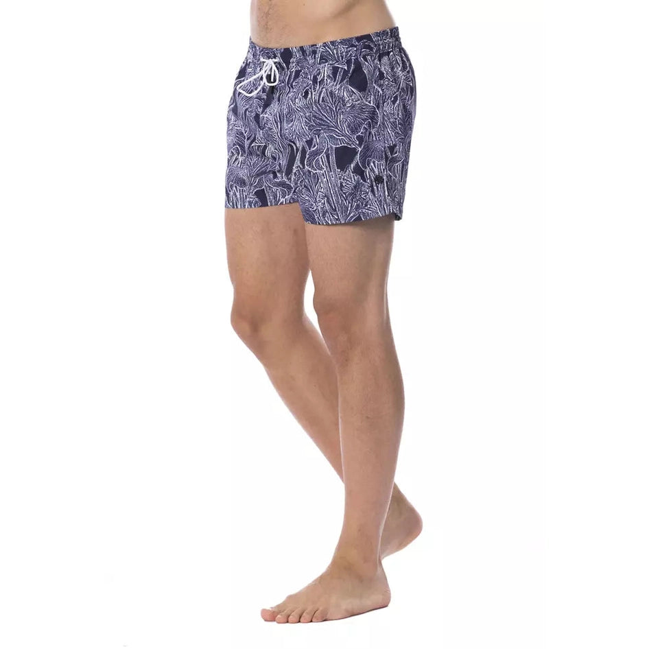 Roberto Cavalli Sport Blue Polyester Men's Swim Trunk