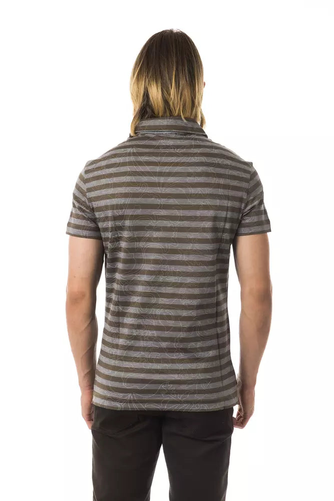 BYBLOS Gray Cotton Men Polo Shirt BYBLOS