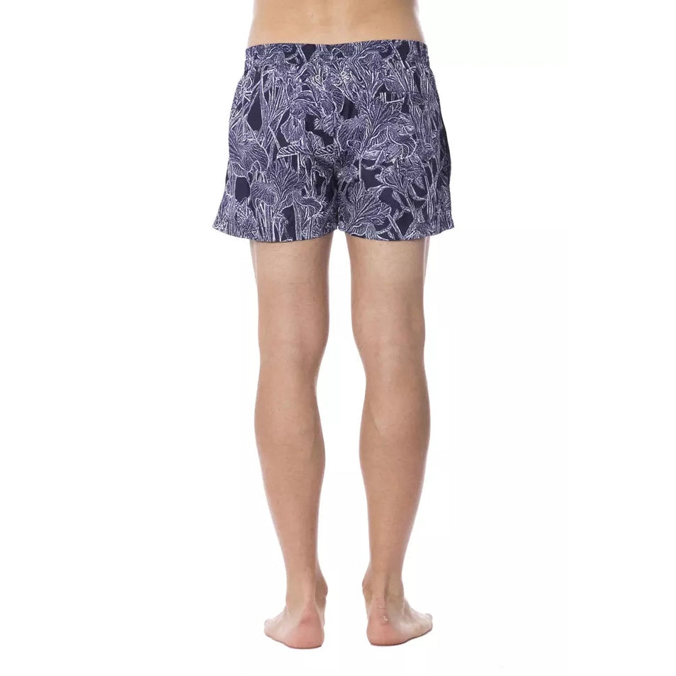 Roberto Cavalli Sport Blue Polyester Men's Swim Trunk