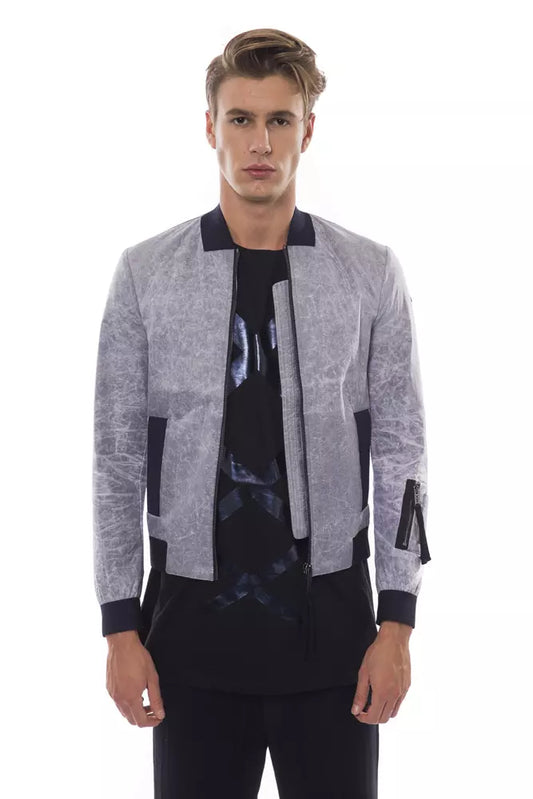 Nicolo Tonetto Gray Polyester Men Bomber Jacket Nicolo Tonetto