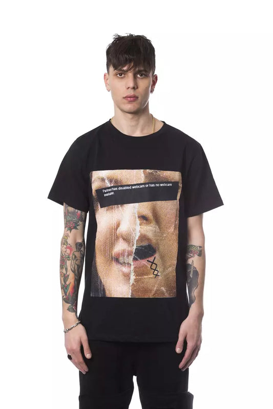 Nicolo Tonetto Black Cotton Men T-Shirt Nicolo Tonetto