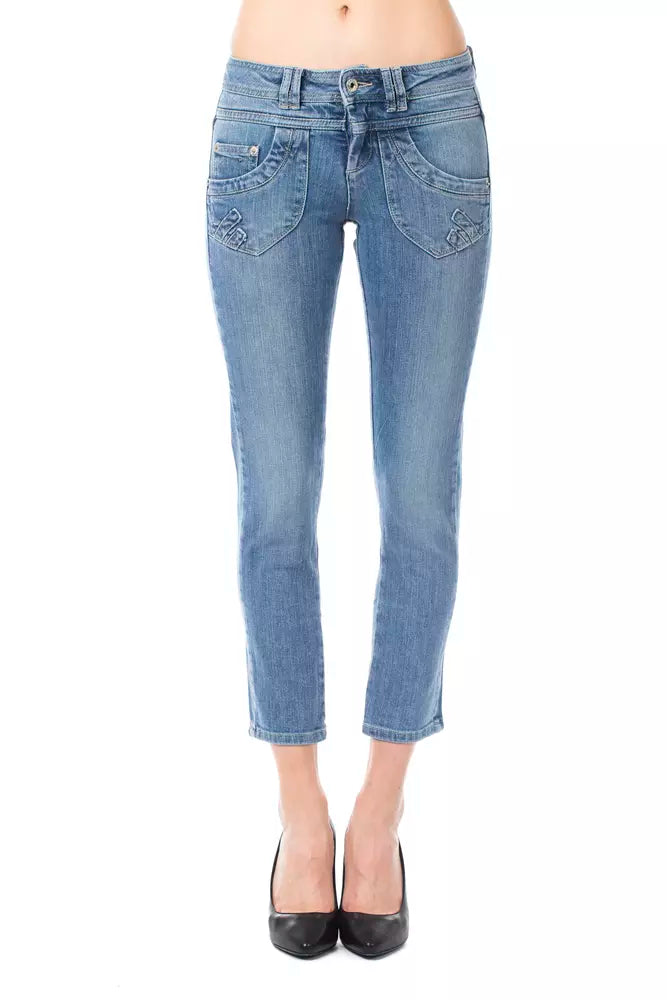 Ungaro Fever Light Blue Cotton Women Capri Jeans Ungaro Fever